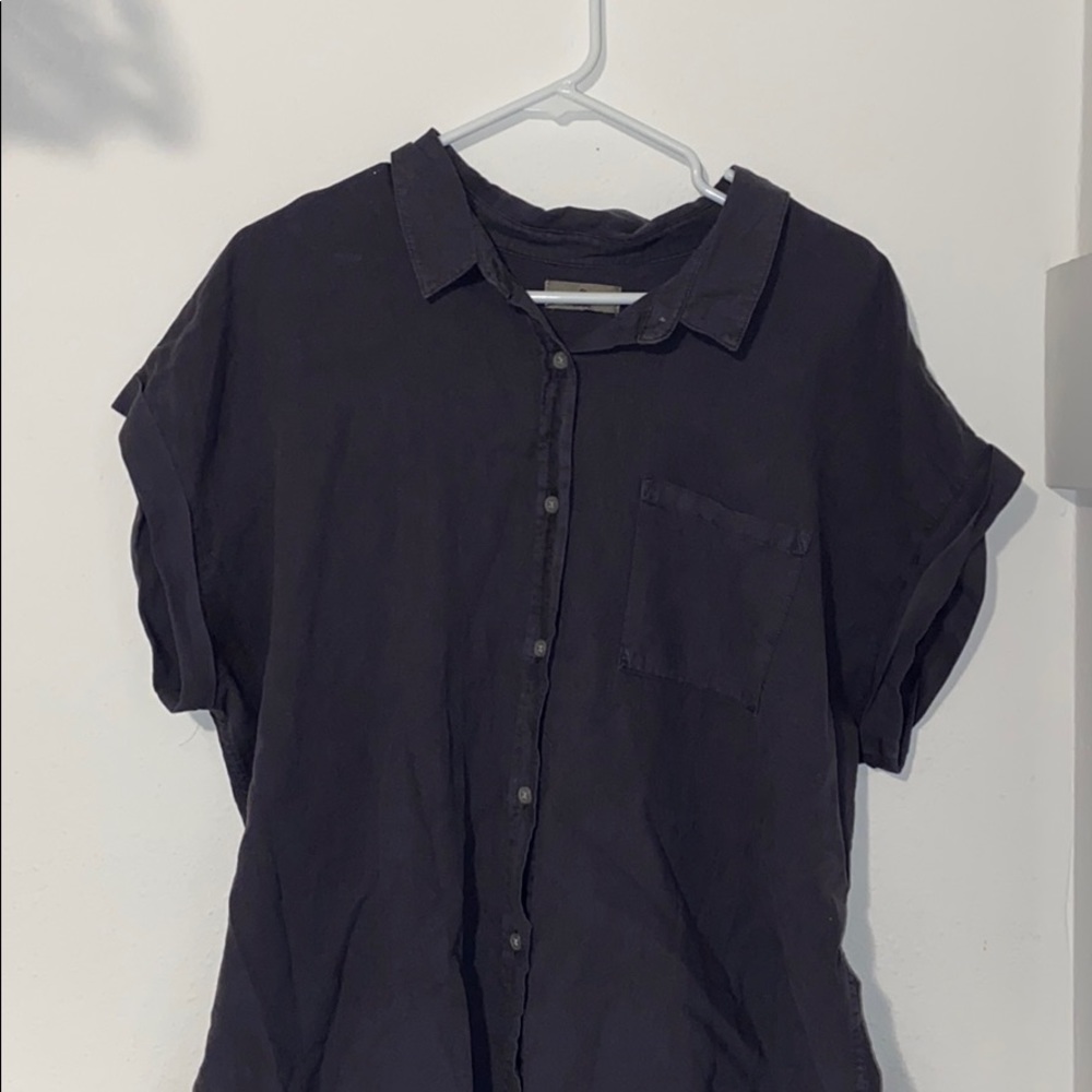 Dark Gray Button Down with Pocket
